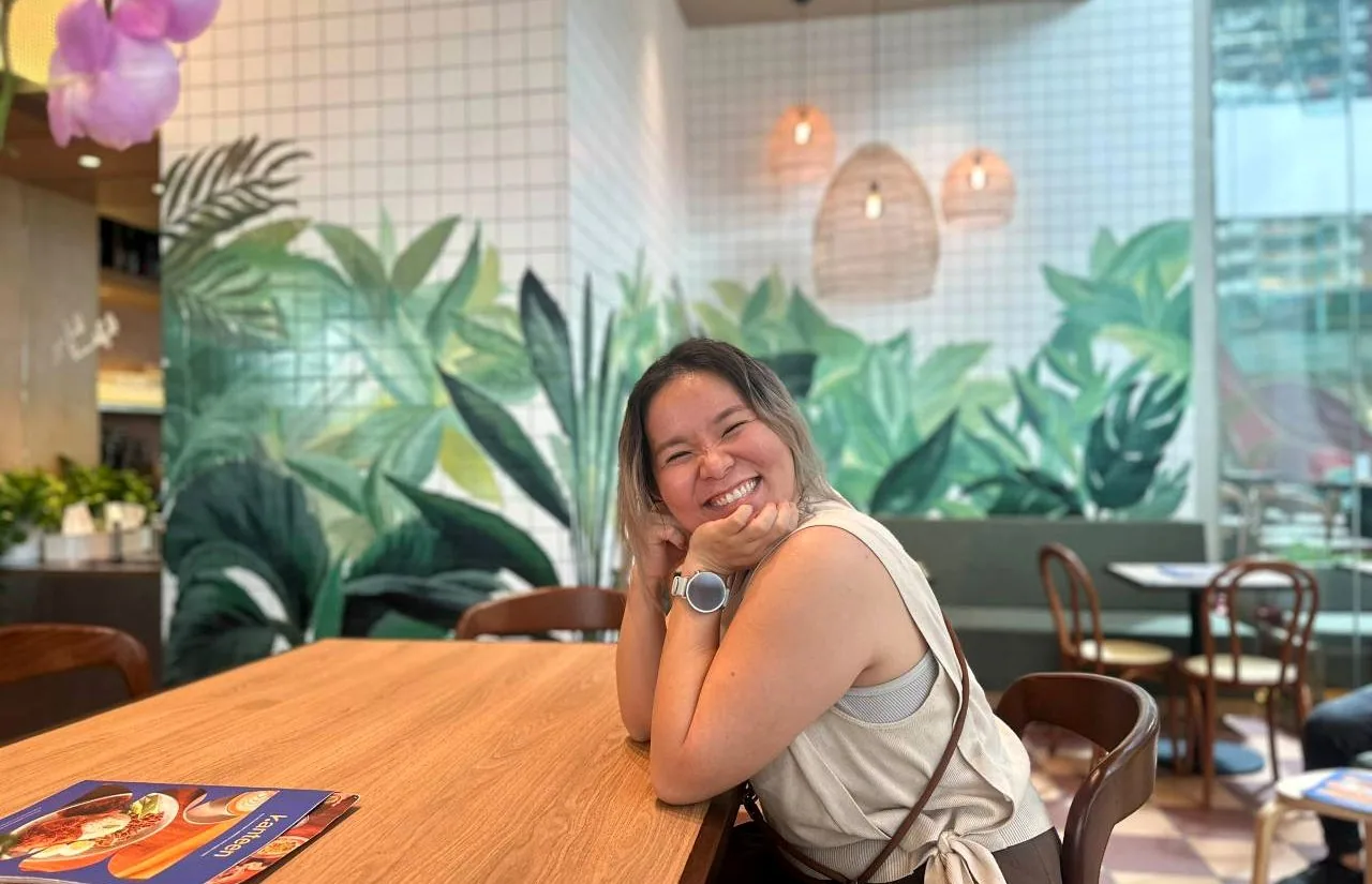Botanical indoor mural for a cafe dining wall